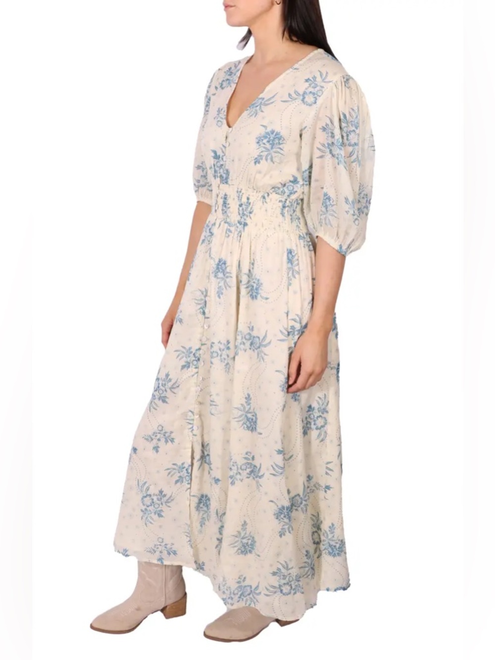 Talisman the Label Halo Smocked Waist Maxi Dress